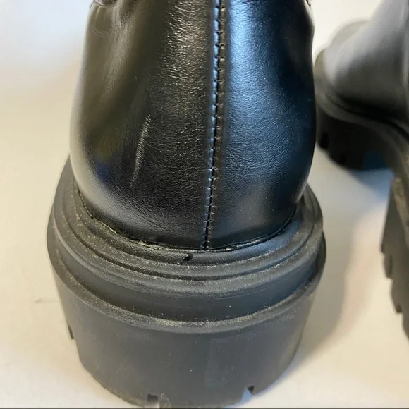 ZARA Lug Sole Chelsea Sock Boot In Black - Picture 7 of 8